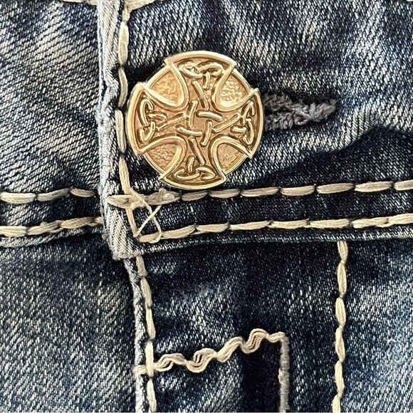 MONTERO Men's Bootcut Jeans Size 36 Modern Cowboy Embroidered Whipstitch - Picture 10 of 11